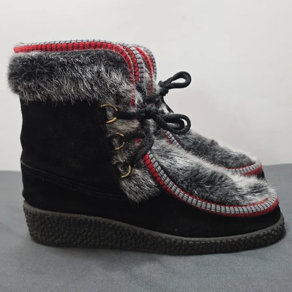 vintage Italian Woodbridge alpine snow boots sz 37 US‎ Size 6 black red grey...